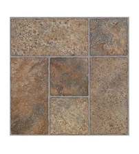 10 Pieces Vinyl Floor,Peel And Stick,12X 12X 0.065in each piece,Color Terra Cota