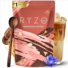 RŸZE Mushroom Chicory Coffee Alternative 6 Adaptogens Caffeine Free 30 Servings