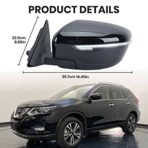 Left Driver Side Mirror Compatible with Nissan Rogue 2014-2021 with Heated Ma... - Picture 4 of 8
