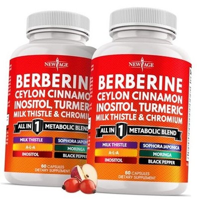 Ceylon Cinnamon & Berberine Supplement - Bitter Melon - 60 Count (Pack of 2)