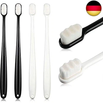 BOAO 4 Stücke Soft Micro Nano Manual Zahnbürste Extra Weiche Borsten Zahnbürste mit 2