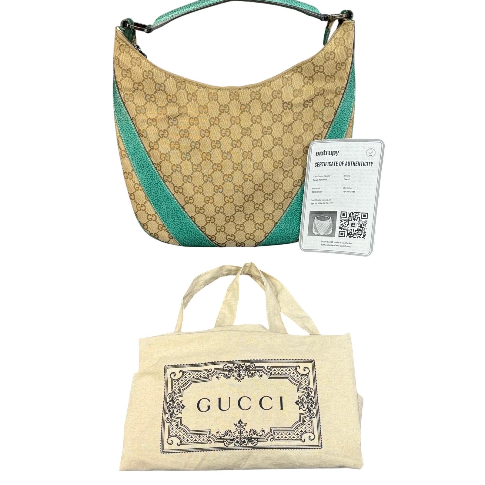 Gucci GG Canvas Hobo Shoulder Bag 