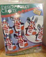 Design Works Crafts "Penguin Silverware Pocket" 5373 Christmas - SEALED