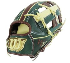 Guanto da baseball Wilson guanto in pelle verde 12 dal Giappone vintage...