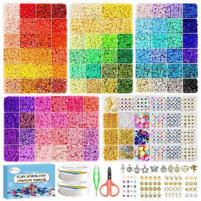 Fournine 18000 Stck. Ton Perlen Armband Herstellung Kit, 96 Farben 5 Boxen Flach