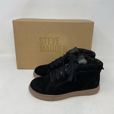 Steve Madden Kids Black High-Top Sneakers for Boys Size 13