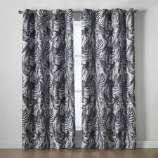 Pair of Curtains Gray Jungle Leaf 90 x 108 inch Malay Eyelet £80 2NDS RETURN 317