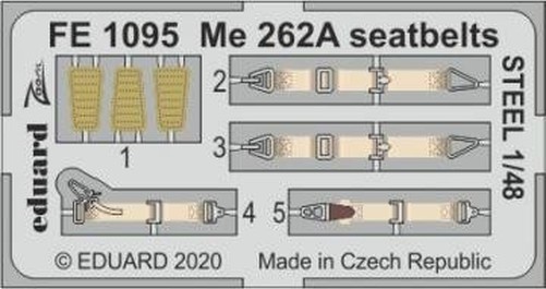 Eduard Accessories Fe1095 - 1:48 Me 262A Seatbelts Steel for Hobby Boss - New
