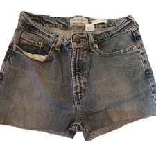 Vintage Old Navy Jeans Stretch Denim Shorts Women's Distressed Raw Hem Y2K