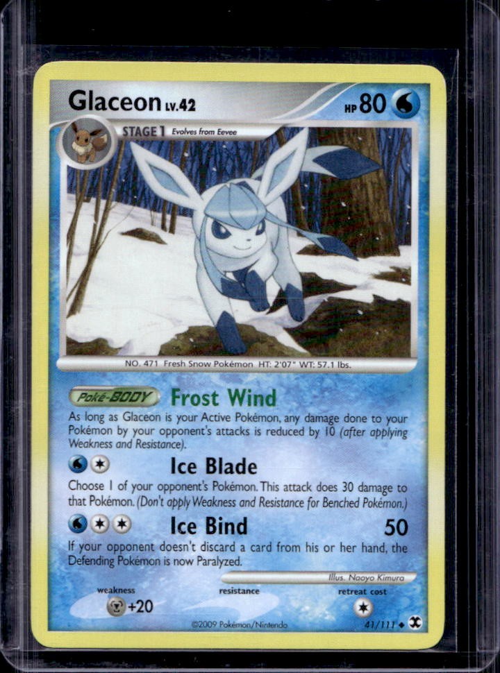 2009 Pokemon Platinum Rising Rivals Glaceon Holo Rare #41/111