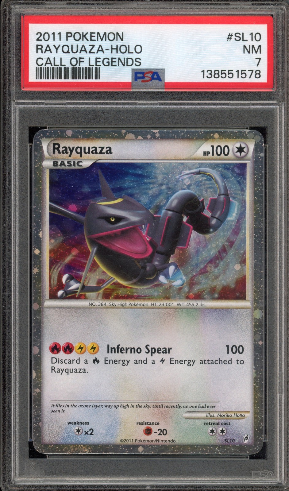 Pokemon Rayquaza Call of Legends Holo Rare #SL10 PSA 7