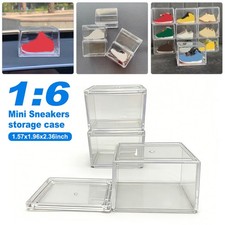 20-100x 1:6 Mini Shoe Boxes Plastic Stackable Acrylic Sneakers Shoe Display Case