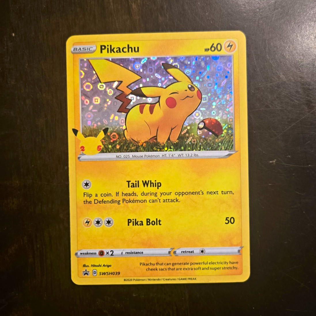 Pikachu BW54 Black & White Holo Promo Basic 60 HP EN 5ban Graphics