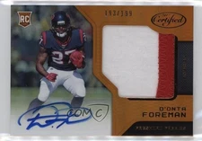 2017 Certified Mirror Orange /199 D'onta Foreman #225 Rookie Auto RC