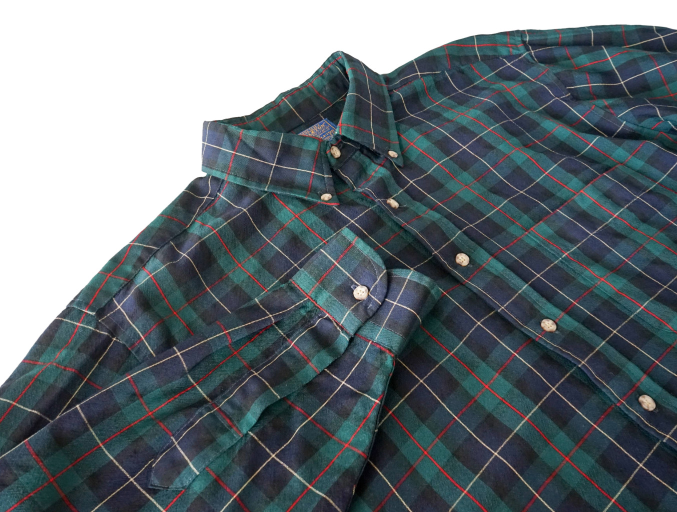 Pendleton Men Wool Plaid Windowpane Button Up shi… - image 1
