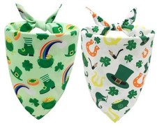 St. Patrick's Day Dog Bandanas,Irish Shamrock Bandanas for Large St. Patricks
