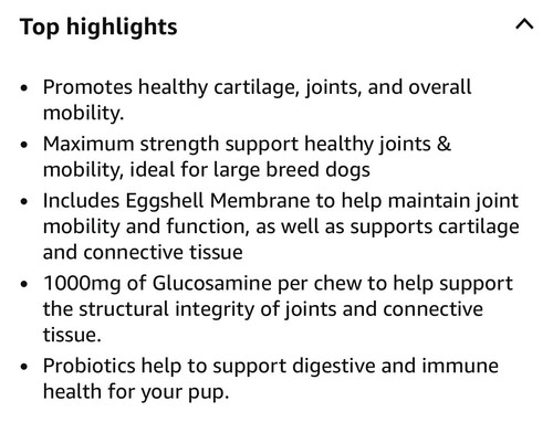 ProgilityMAX Hip & Joint Supplement for Large Dogs Maximum Strength 60 Count - Picture 5 of 10