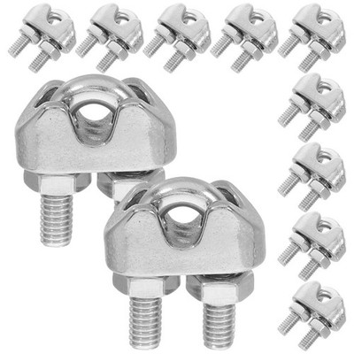 12-teilige Drahtseilklemme: 3 mm Gewinde, Edelstahl-Seilklemme, U-förmige
