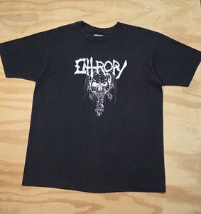 Vintage 90s Death Metal Shirt Single Stitch Entropy Double Sided Hanes Faded