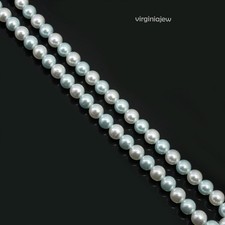 Natural "Heuksando" South Sea 8.00 MM White & Cerulean Tahitian Pearl Strand 15"