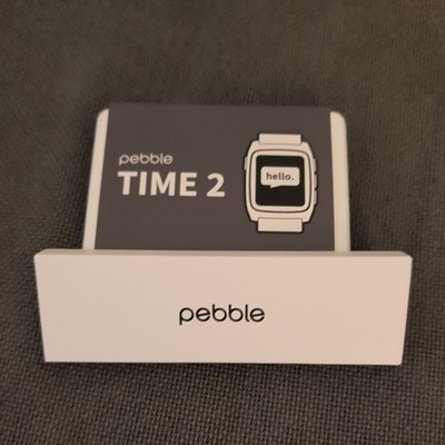 Pebble Time 2 Smartwatch Silver/Grey & Silicone Band Bundle - Factory Sealed NEW