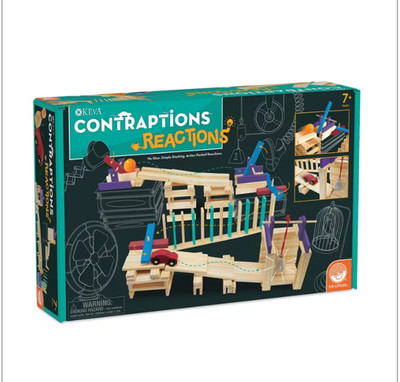 KEVA Contraptions Reactions   STEM Wooden Plank Chain Reaction Building Set