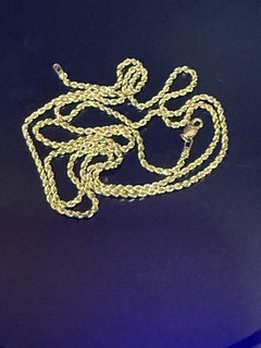 Catena in corda oro giallo 14 carati 24 pollici con chiusura ad artiglio aragosta
