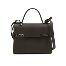 Delvaux Sac tote Tempête MM en cuir de veau crispy kaki 152316093