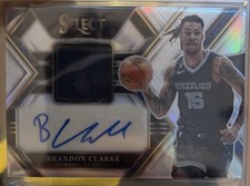 NBA 2022-23 Panini Select / Brandon Clarke / Silver Prizm Auto/Patch / #181/199
