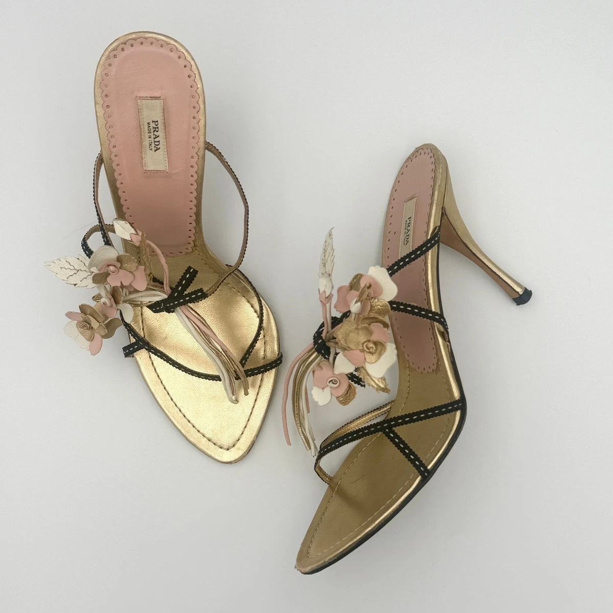 ヴィンテージ PRADA プラダ ミュール 37 24cm位 ハトメ ゴールド PRADA Gold Shoes for Women for sale | eBay