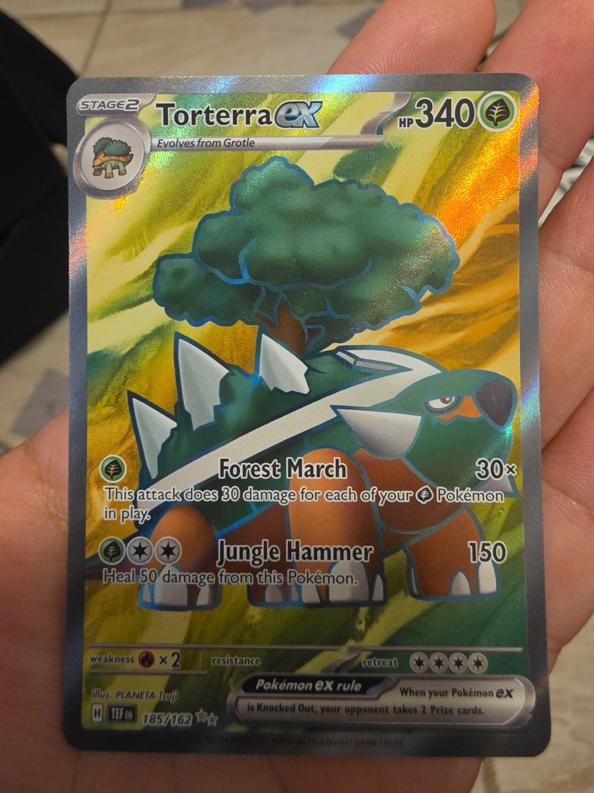 Torterra ex Holo Ultra Rare SV05: Temporal Forces 185/162 NM