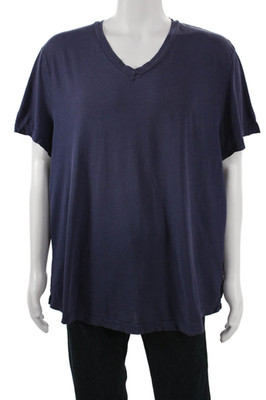 Standard James Perse Mens V-Neck Cotton Blue Short Sleeve T-Shirt Size 5