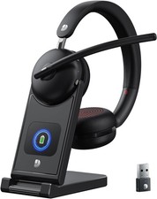 Wireless Headset with Mic for Work-Bluetooth 5.3 Headset with Noise Cancelling