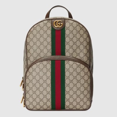 GUCCI バッグ GUCCI OPHIDIA MEDIUM BACKPACK Beige & Ebony GG Supreme Canvas