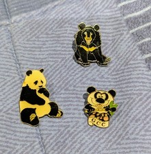 WWF Panda Pin, Moon Bear Pin & Yellow Panda Enamel Pin – Set of 3