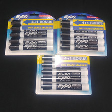 Expo Dry Erase Markers Black Chisel Tip Low Odor Lot of 15 NEW