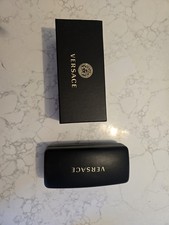 NEW VERSACE BLACK AUTHENTIC EYEGLASSES SUNGLASSES CASE W/CLOTH