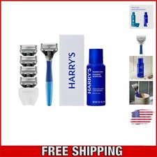 Complete Travel Shaving Kit - Ergonomic Handle, 5 Blades, Foaming Gel Included