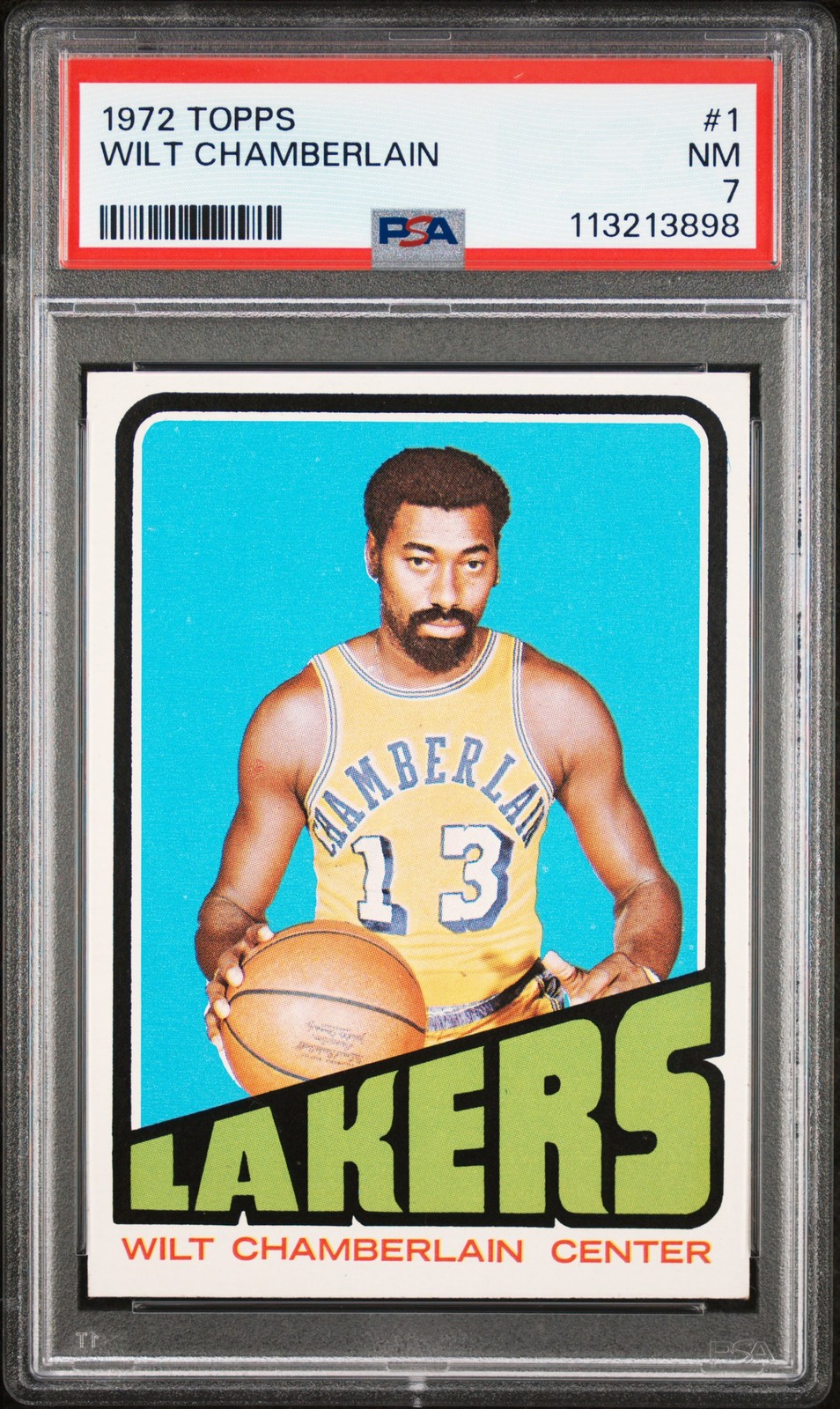 1972 TOPPS #1 WILT CHAMBERLAIN PSA 7 view 1