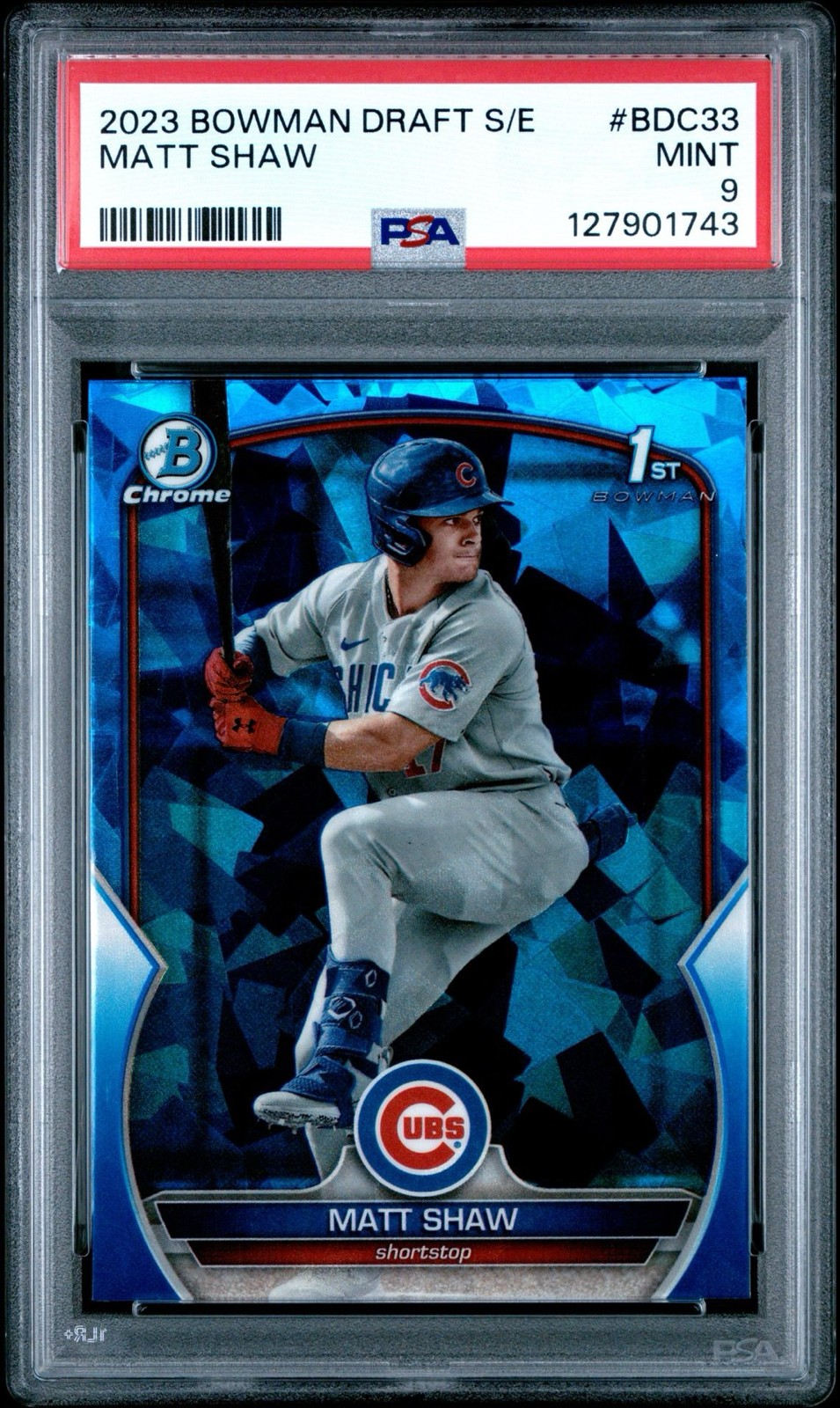 2023 Bowman Chrome Draft Sapphire Edition Matt Shaw #BDC-33 Cubs PSA 9 💎🔥