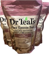 3 Dr Teals Limited Edition Epsom Salt Velvety Vanilla With Essential Oils 2lbs