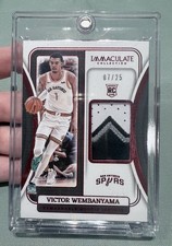 2023-24 Panini Immaculate Victor Wembanyama RC Rookie Remarkable Patch Red 07/25
