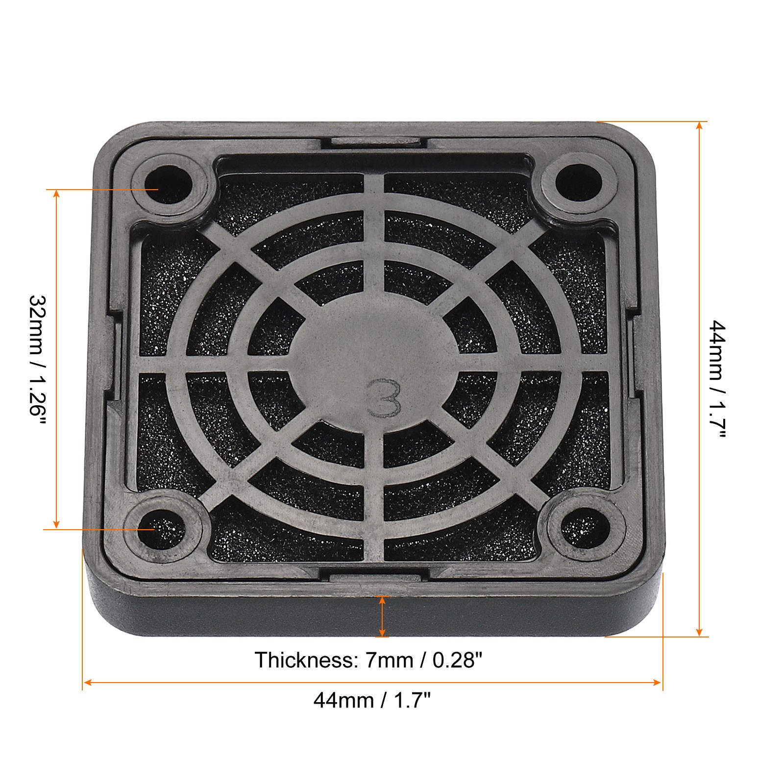 4 Pack 40mm Cooling Fan Filter with Screw ABS Ventilator Grill Guard Black