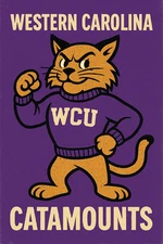 l Western Carolina NCAA College Mascot Logo Poster Decor 12x8in Metal Sign