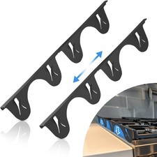 Stainless Steel Stove Gap Cover (2 Pack, Black), Stove Gap Filler for Kitchen, R