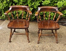 2 Ethan Allen Mid Century Captains Pub Chair Armchair Early Americana Solidwood 2 Ethan Allen Mid Century Captains Pub Chair Armchair Early Americana Solidwood