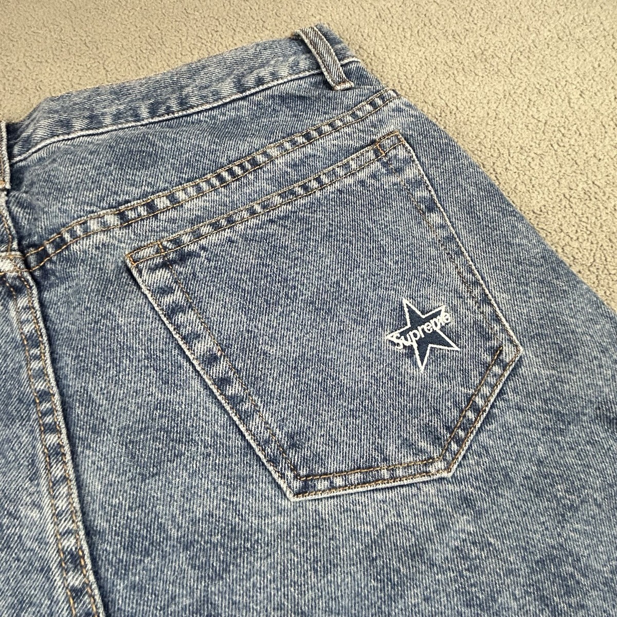 Supreme Regular Jean Washed Checkerboard Men's 32 Button Fly (FW20