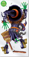 Crashing Witch Door Cover Halloween Decoration 30 Inch Wide X 5 Feet High