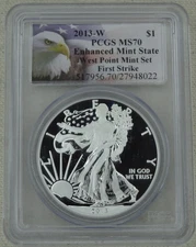 2013-W American Silver Eagle Enhanced Mint State PCGS MS 70 US Mint $1