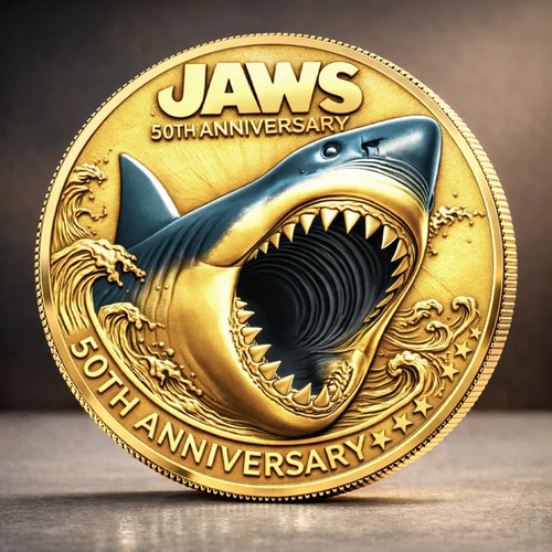 Jaws 50th Anniversary Commemorative Coin Gift For Fans